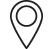 Un dibujo en blanco y negro de un alfiler de mapa con un círculo en el medio.