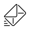 Un icono en blanco y negro de un sobre sobre un fondo blanco.