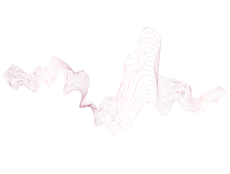 Une vague rose se déplace dans l'air sur un fond blanc.