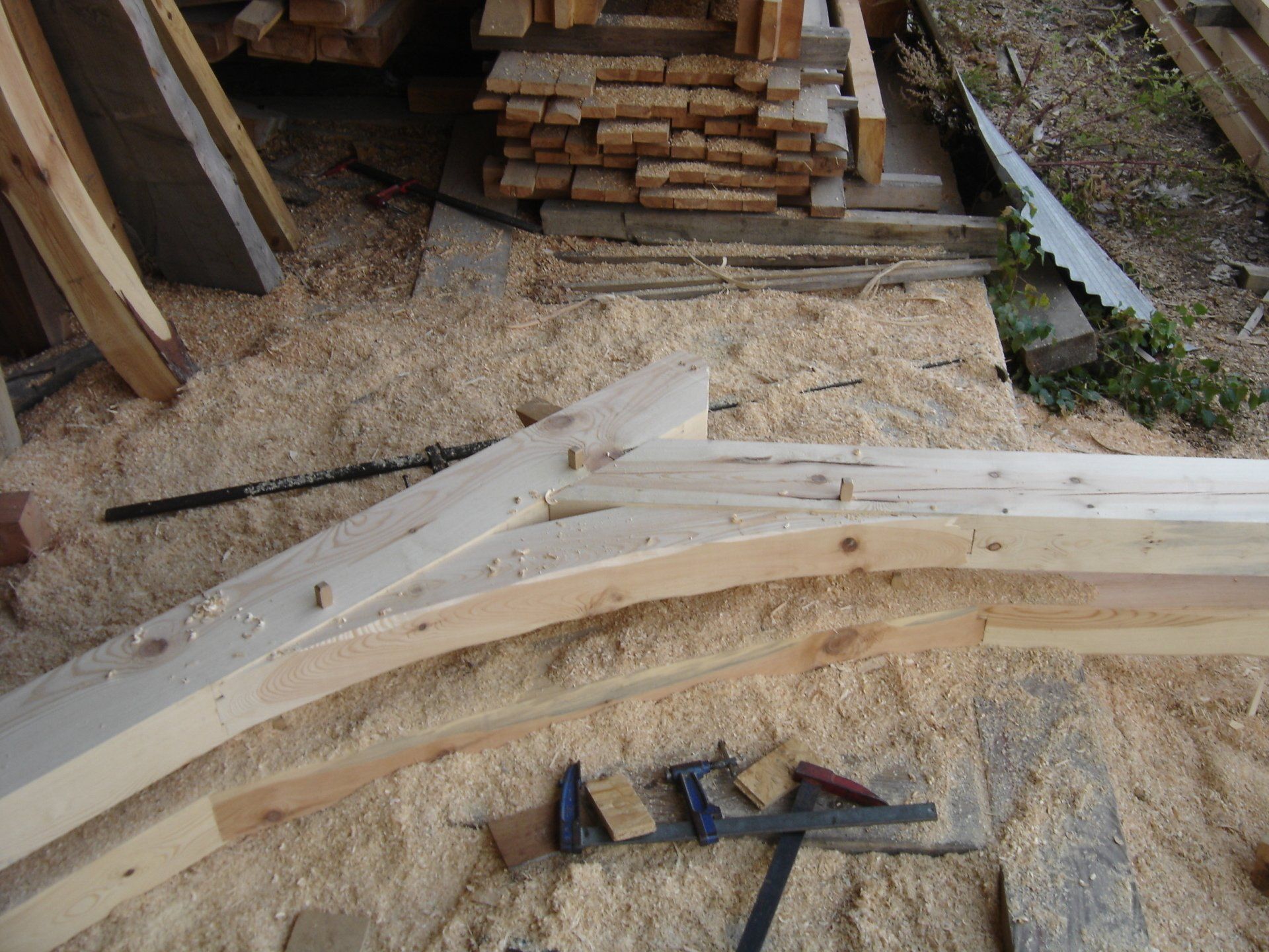 Coupe éléments charpente