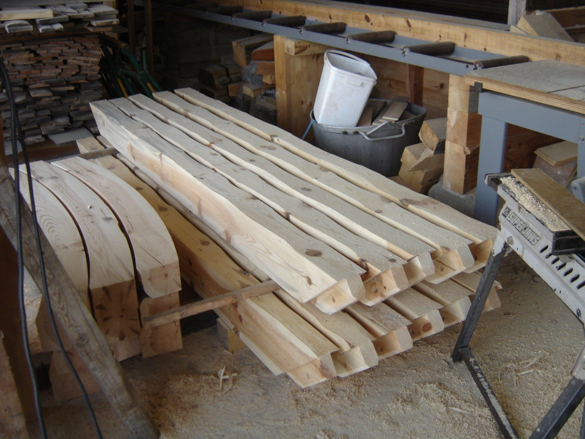 Coupe éléments charpente