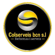Logotipo de Colserveis BCN SL con emblema circular amarillo y plateado sobre fondo negro, texto &ldquo;Reformas i serveis&rdquo;