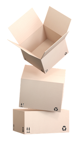 Des cartons empilés
