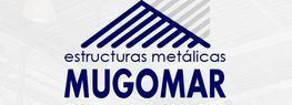 Se muestra un logotipo para estructuras metálicas mugomar sobre un fondo blanco.