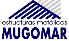 Se muestra un logotipo para estructuras metálicas mugomar sobre un fondo blanco.