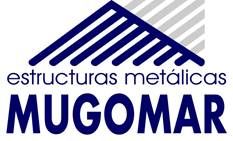 Se muestra un logotipo para estructuras metálicas mugomar sobre un fondo blanco.