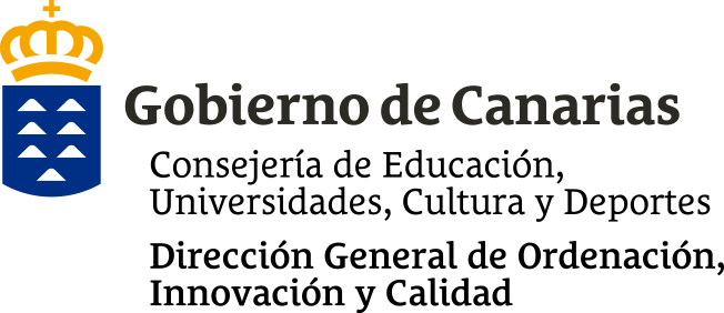 Logotipo del Gobierno de Canarias: Escudo con texto en español.