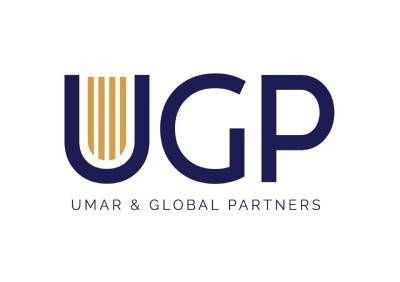 Logotipo da UGP com globo dourado e azul acima do texto “UMAR & GLOBAL PARTNERS”