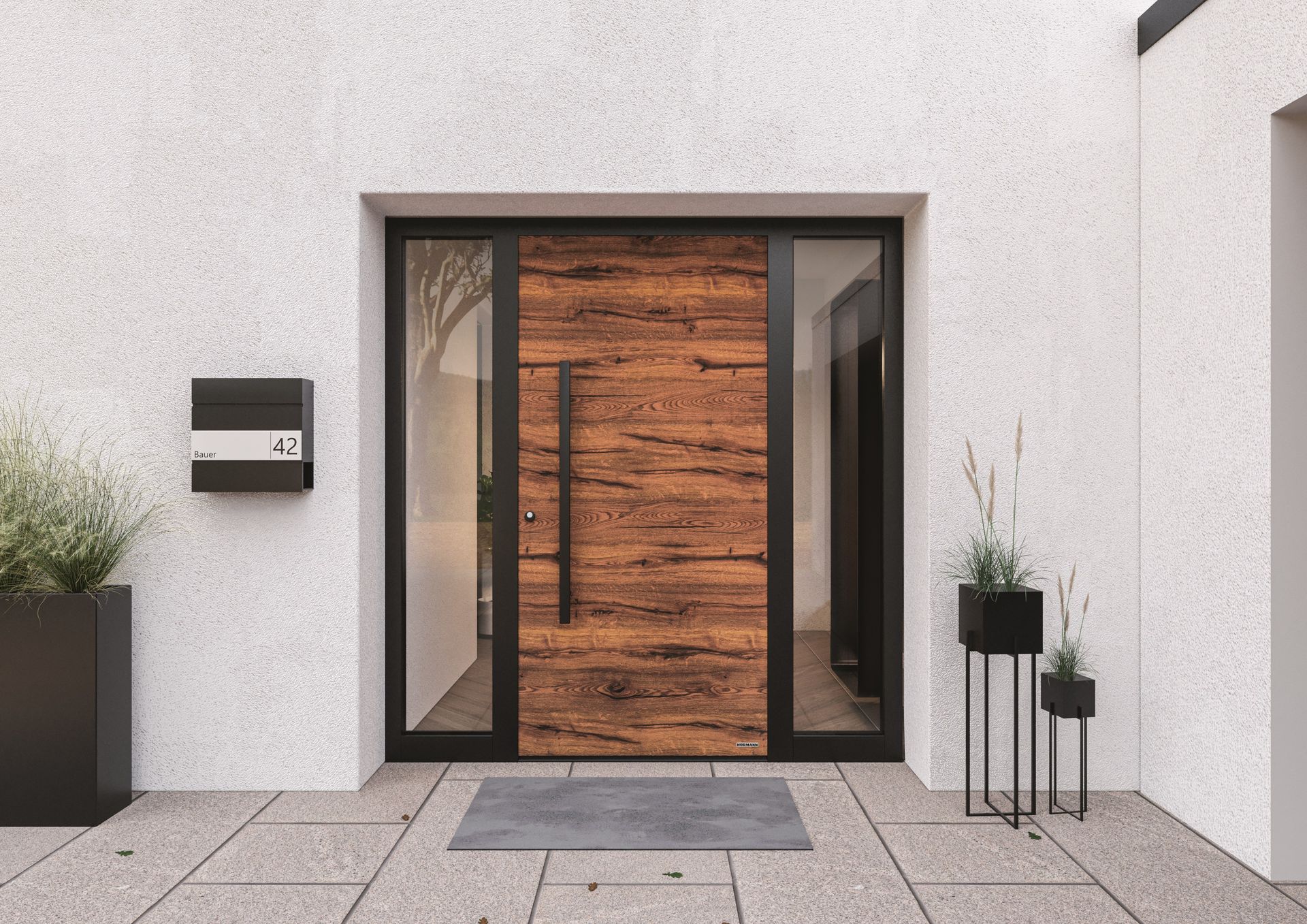Porte d'entrée donnant sur une rue