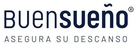 Logo de Buensueño en azul con el lema “ASEGURA SU DESCANSO”.