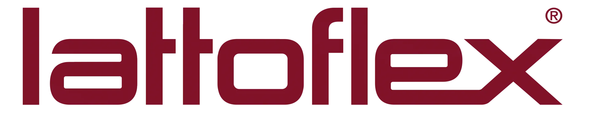 Logotipo de Lattoflex en texto color burdeos sobre fondo blanco.