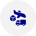 Icon Flugzeug und Pakete
