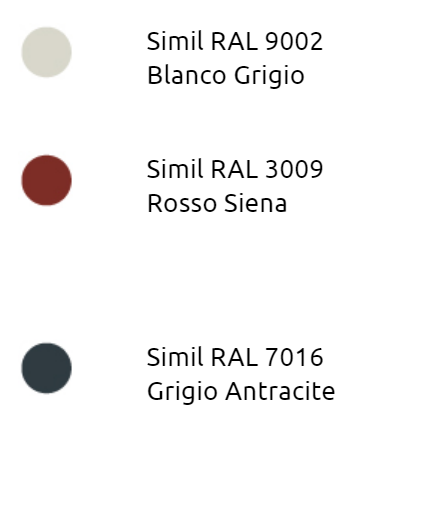 Se muestran tres tonos diferentes de pintura ral sobre un fondo blanco.