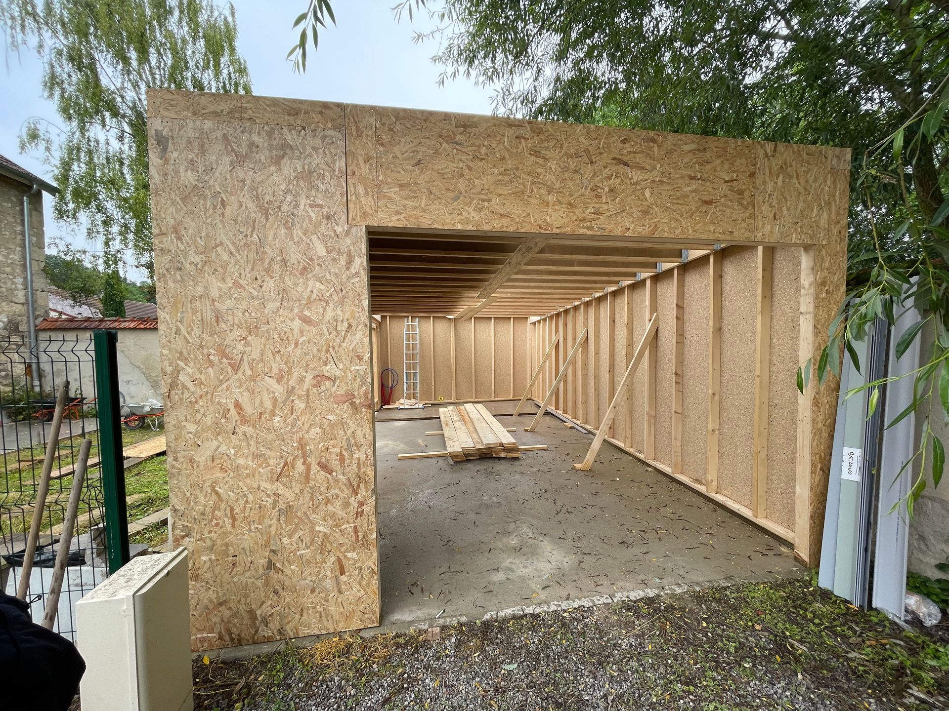 Extension avec une ossature en bois