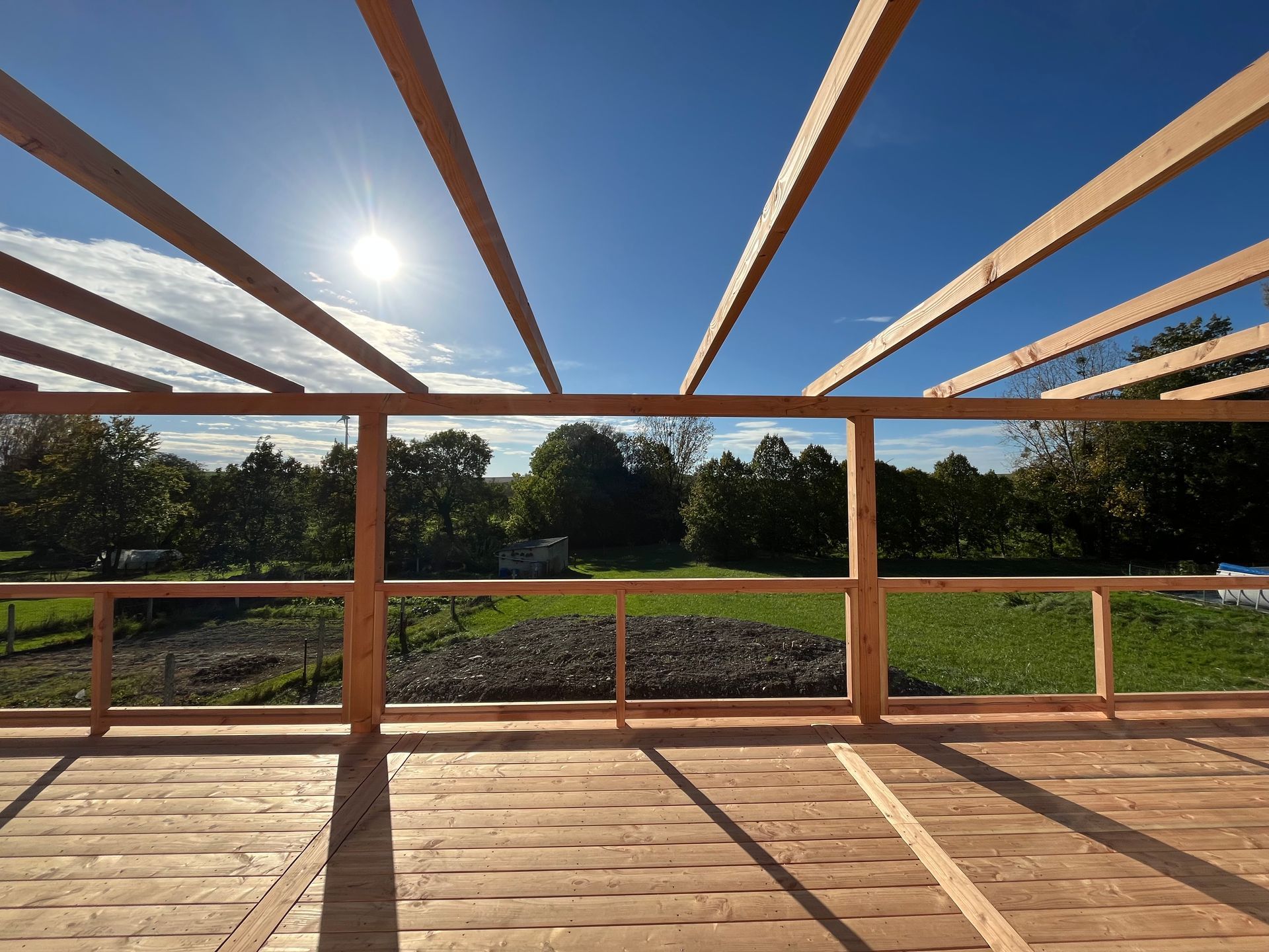 Terrasse bois avec pergola