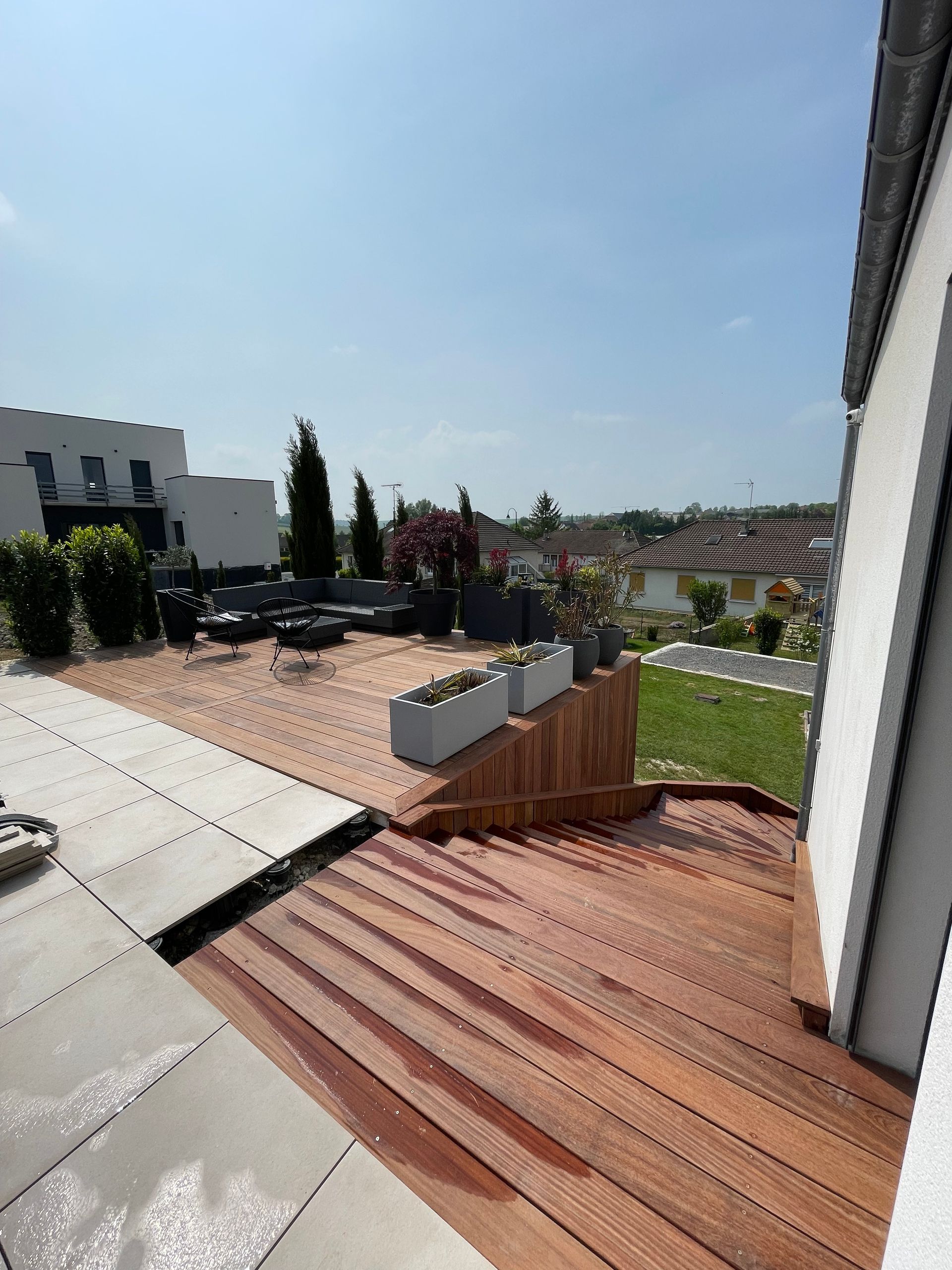 Terrasse en bois aménagée