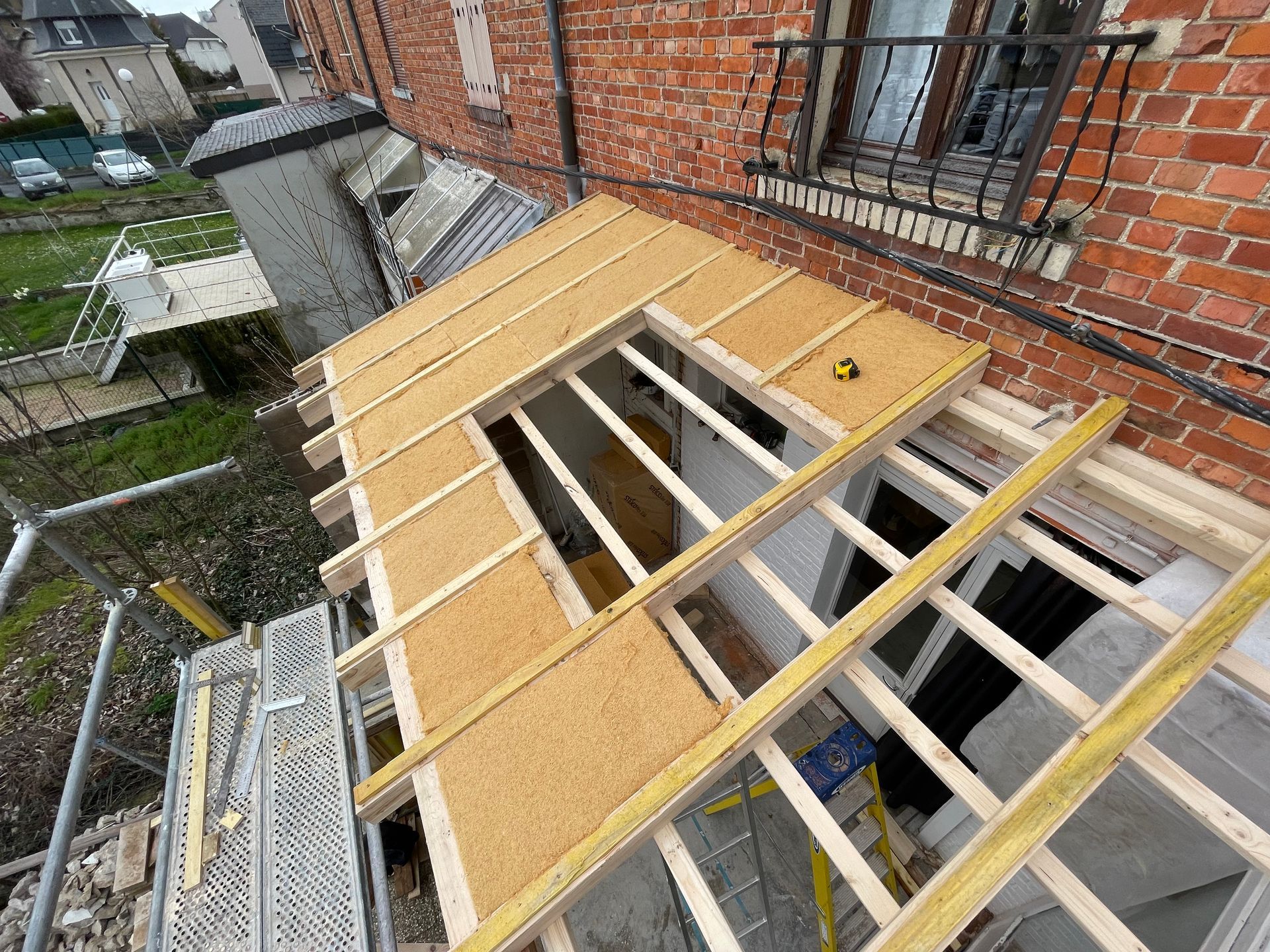 Pose de la fibre de bois