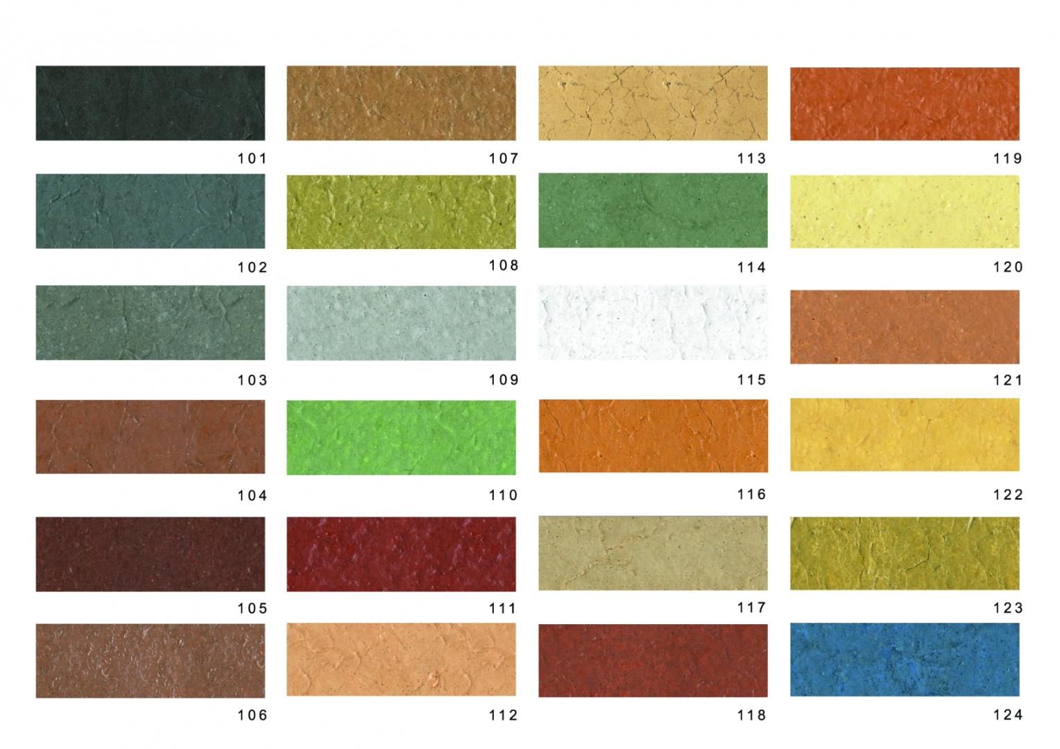 Se muestran una variedad de colores sobre un fondo blanco.