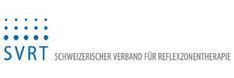 SVRT logo with blue dots and text “Schweizerischer Verband für Reflexzonentherapie”