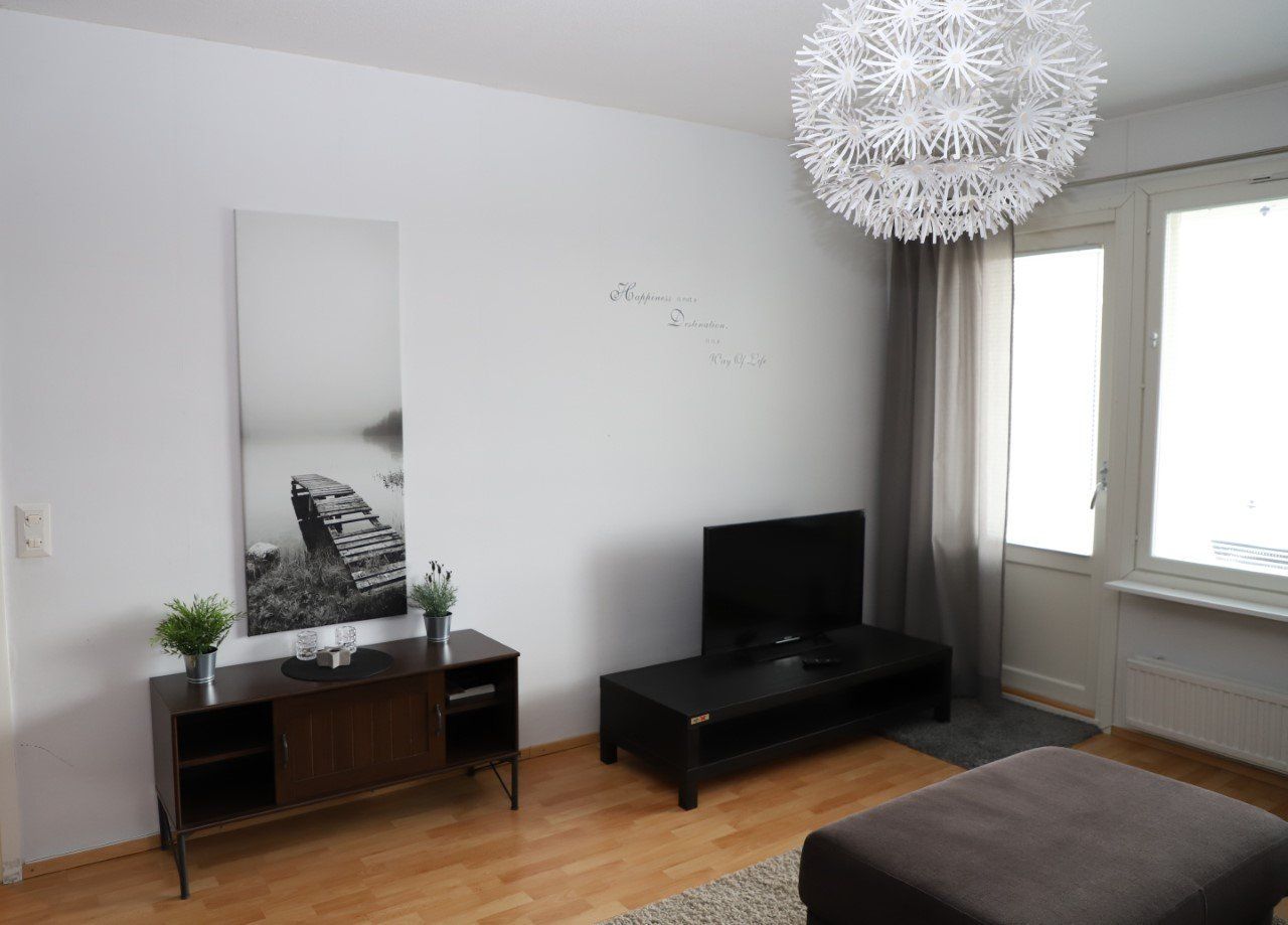 Huoneisto 2 olohuone - Kalustettumajoitus.fi