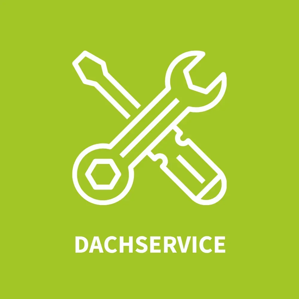 Ein übereinander gekreuzter Schraubenschlüssel und ein Schraubenzieher auf grünem Hintergrund.