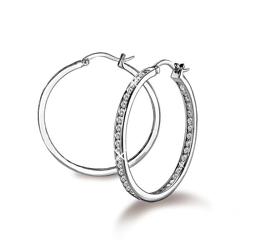 Silberne Reifenohrringe