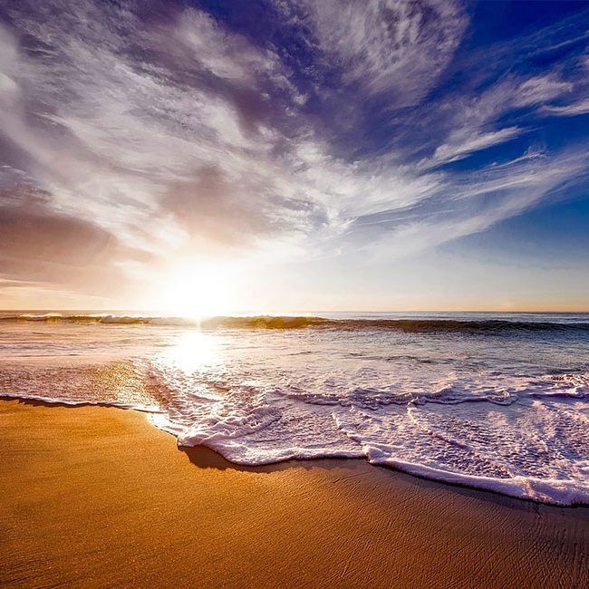 Rayons de soleil sur une plage