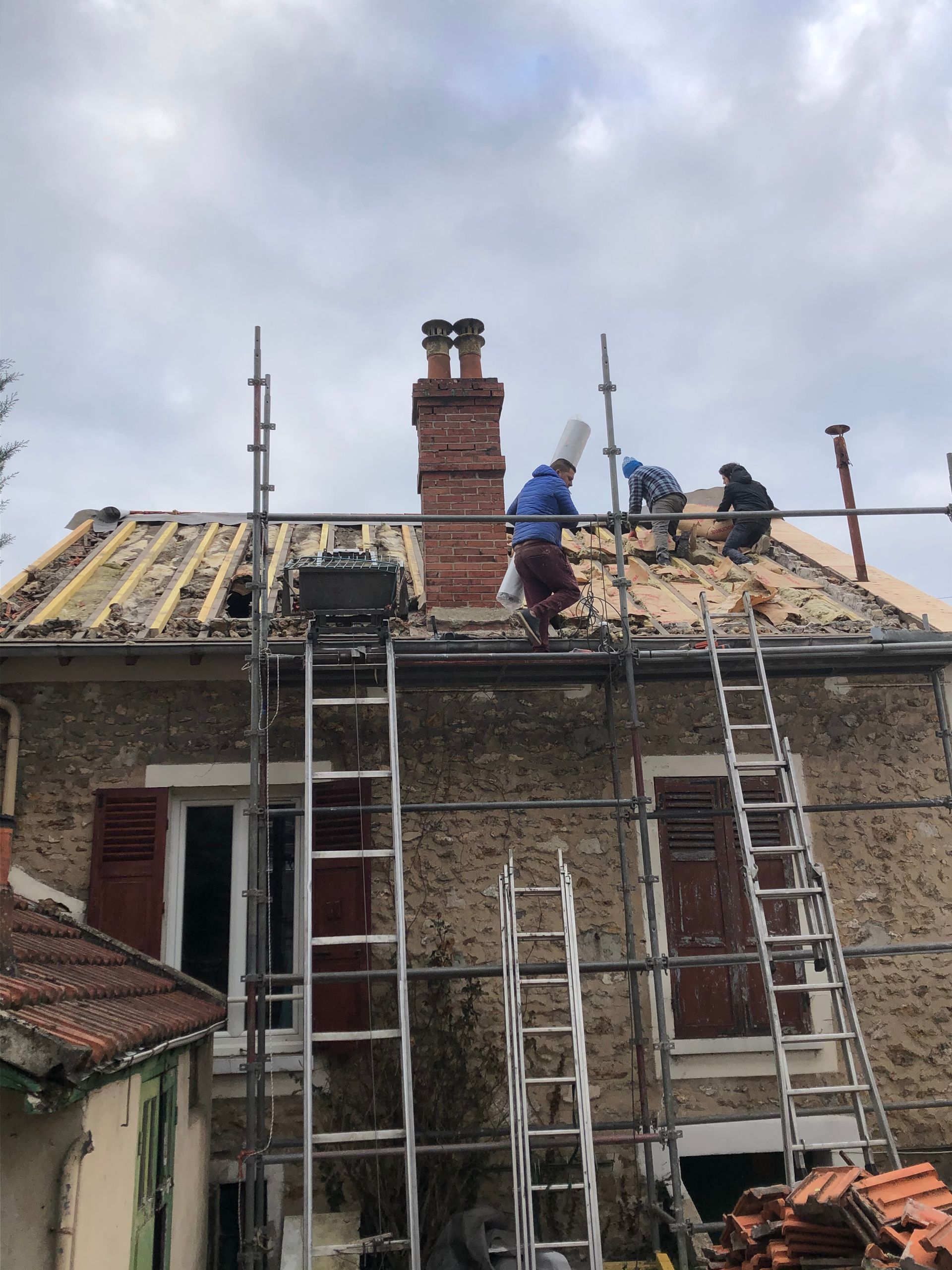 Pose de nouvelles poutres