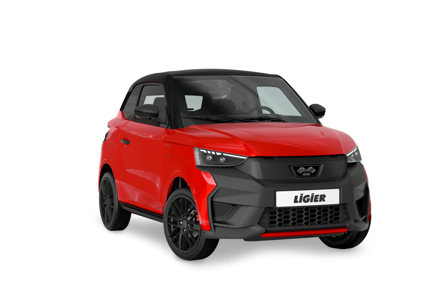 Voiture compacte avec toit et détails.