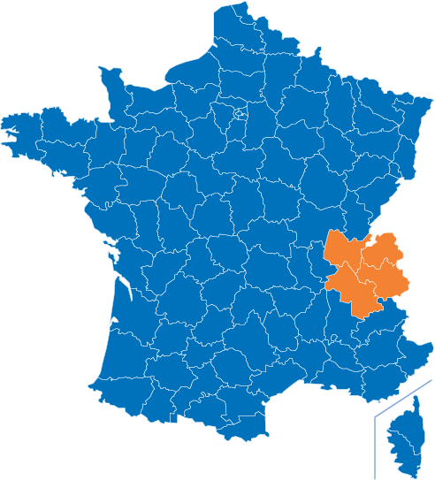 Carte de France et mise en avant de la Savoie.
