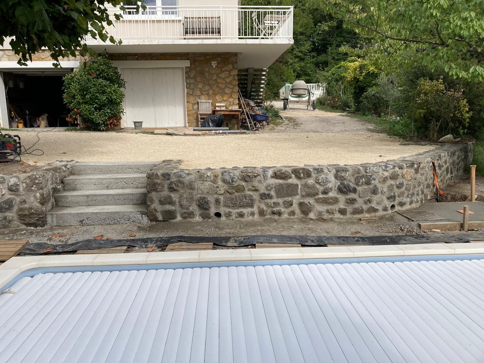 Construction d'un muret