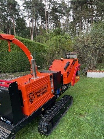 Rogneuse dans un jardin