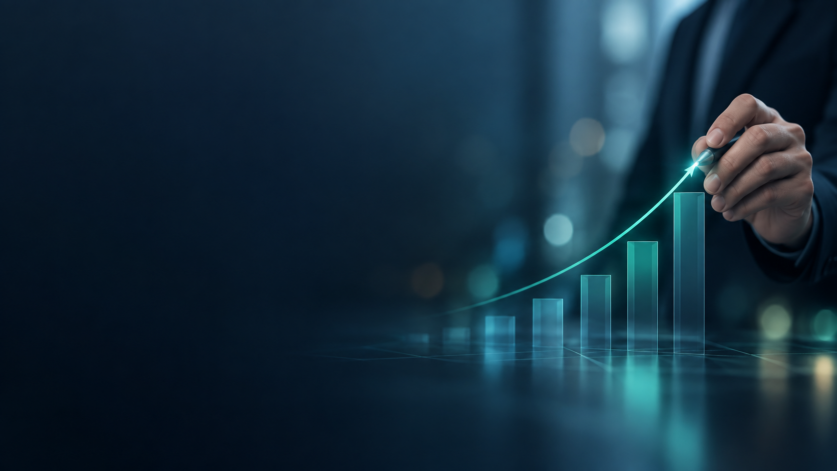 Gráfico ascendente que representa crecimiento y estrategia empresarial en Netria Consulting