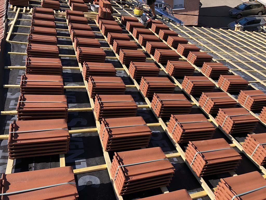 Pose toiture en tuiles