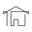 Un dibujo en blanco y negro de una casa con techo.