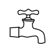 Un dibujo en blanco y negro de un grifo sobre un fondo blanco.