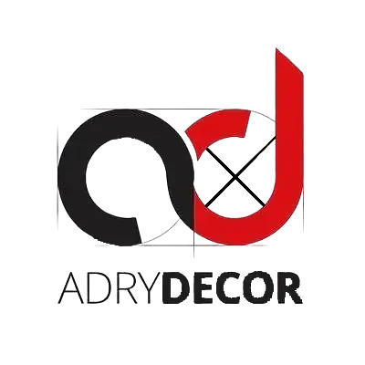 Un logotipo negro y rojo para una empresa llamada adrydecor