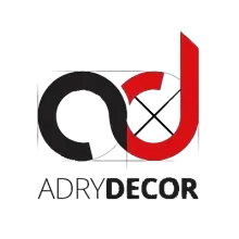 Un logotipo negro y rojo para una empresa llamada adrydecor