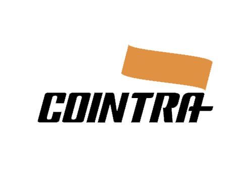 Logotipo de COINTRA con texto negro y banner naranja.