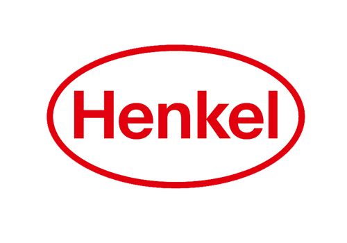Logotipo de Henkel: Óvalo rojo con la palabra