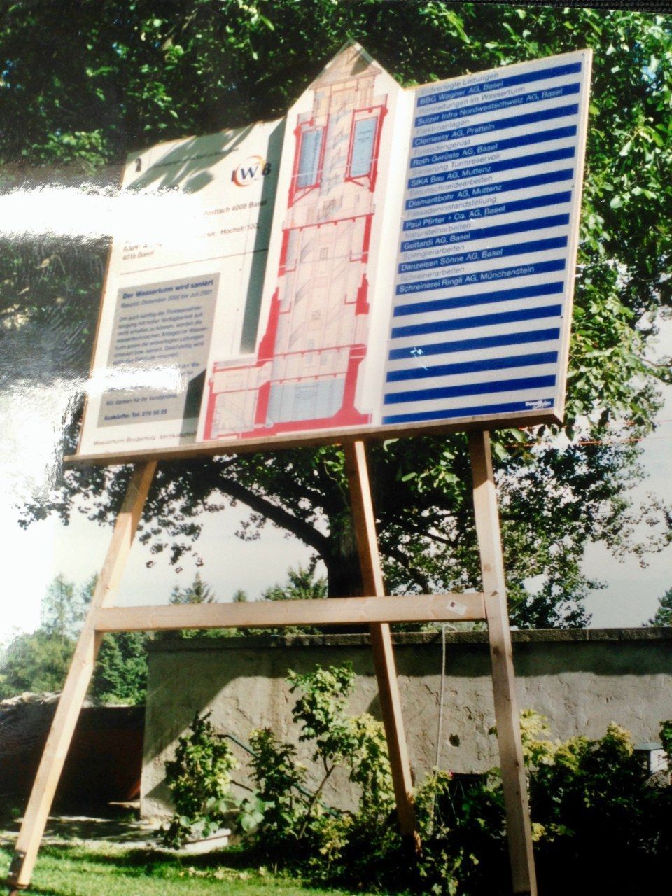 Infotafel für eine Baustelle