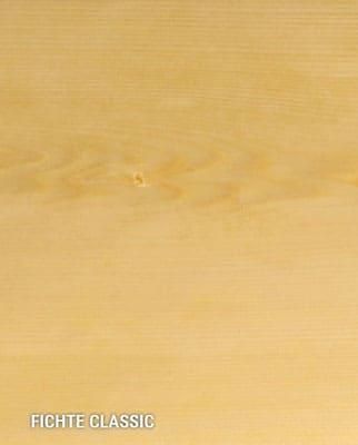 Eine Nahaufnahme eines Stücks Holz, auf dem das Wort „Fiche Classic“ geschrieben ist.