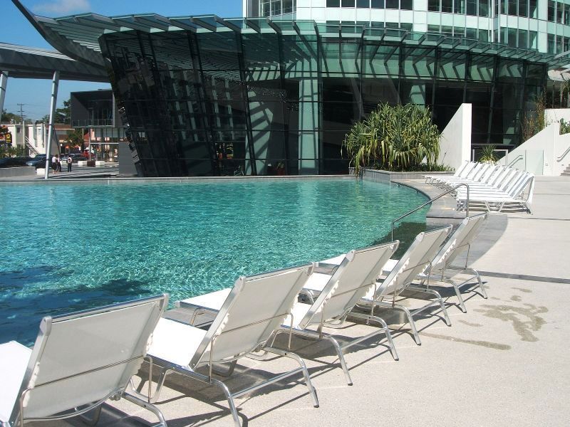 A large outdoor swimming pool in the Q1 tower resort, surfers paradise