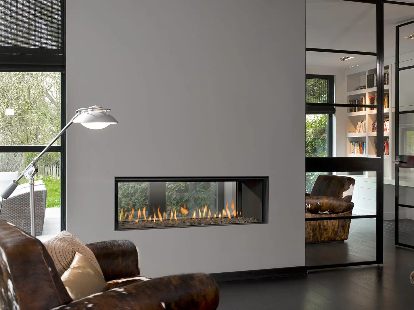 Cheminée avec insert à gaz