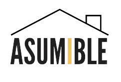 Un logotipo para una empresa llamada Assumable con un techo de casa.