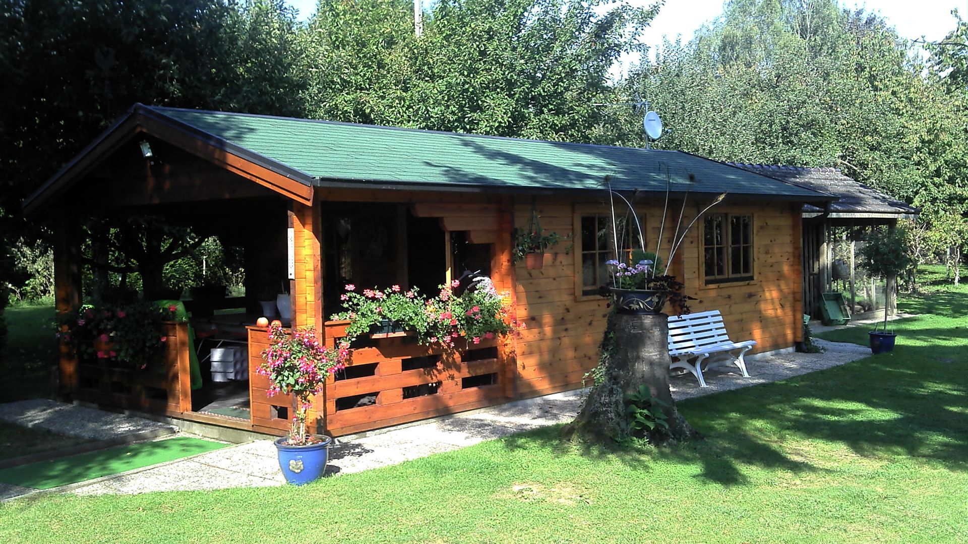 Chalet en bois décoré