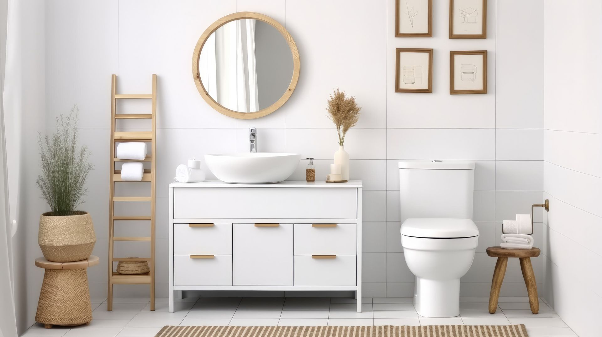 Un baño con inodoro, lavabo y espejo.