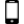 Um celular preto com uma tela branca em um fundo branco.