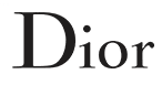 O logotipo da Dior é preto e branco em um fundo branco.
