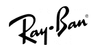 O logotipo da ray-ban é um logotipo preto e branco em um fundo branco.